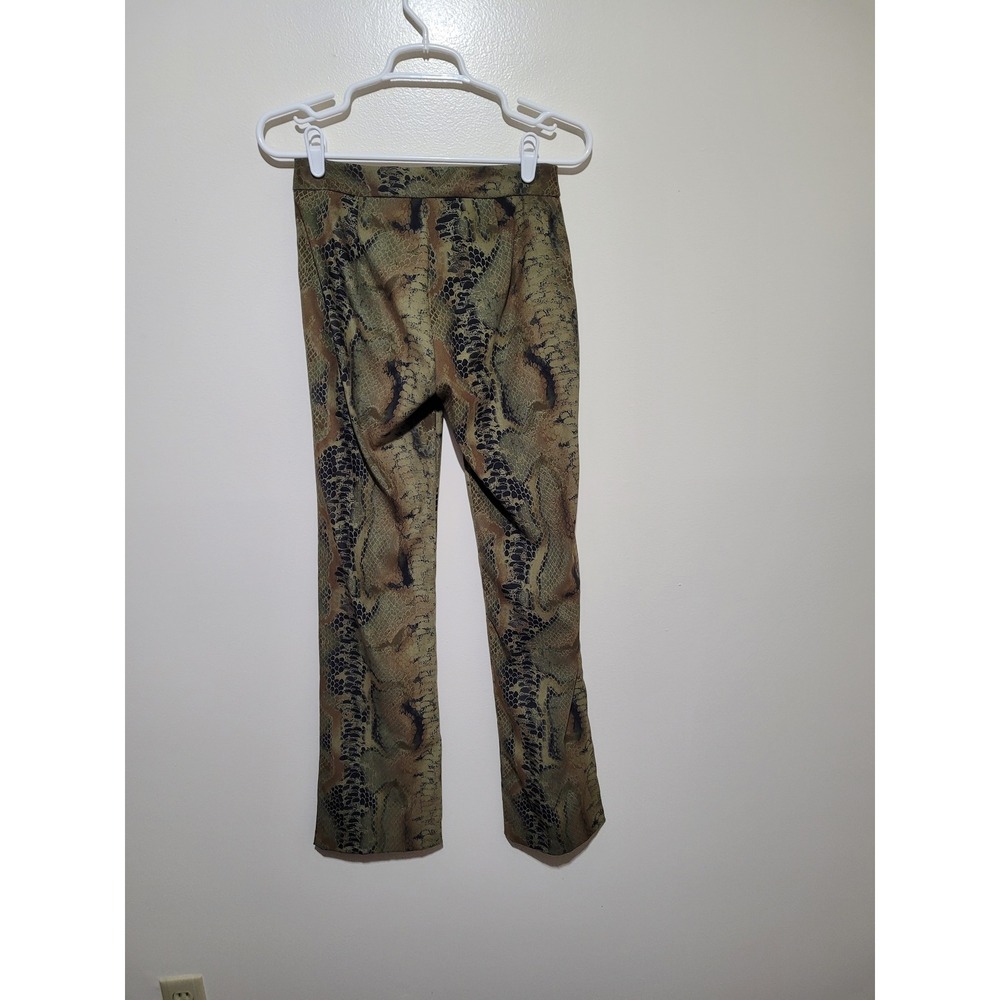 Trixxi Snakeskin Print Pants Junior Size 3 Olive Green Slim‎ Straight